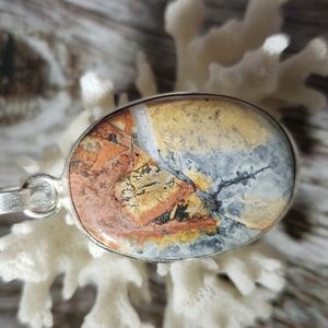New Maligano Jasper Pendant, stamped 925